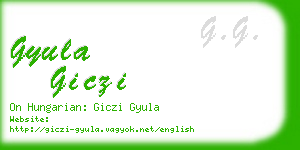 gyula giczi business card